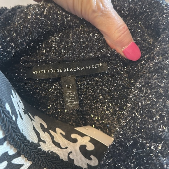 Black Sparkly Cowl Neck Sweater from White House Black Market - size LP - Picture 4 of 8